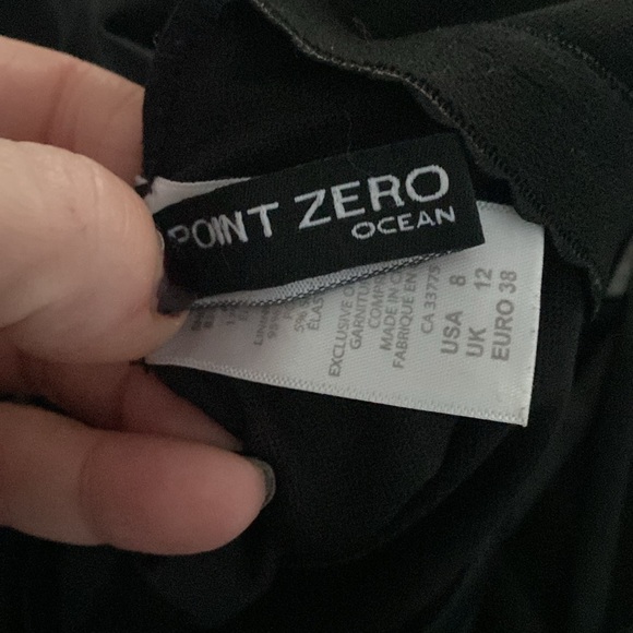 POINT ZERO black ruched swimsuit one-piece bathing suit 8 - Picture 4 of 4